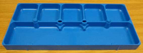 Blue, 6 Compartment Tray
