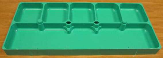 Green, 6 Compartment Tray