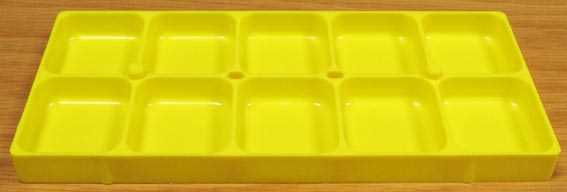 Yellow, 10 Compartment Tray