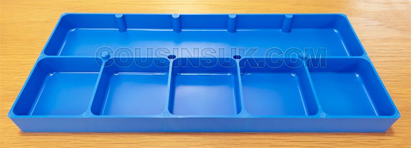 Blue, 6 Compartment Tray XL