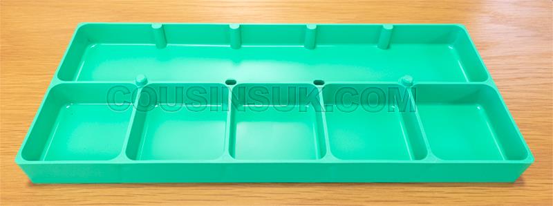 Green, 6 Compartment Tray XL