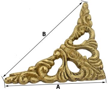 Spandrel, Corner 55 x 76mm (Brass) E.U Made