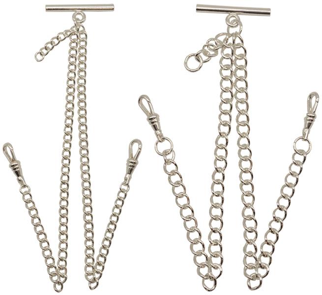 Silver Plated Double Curb Watch Alberts