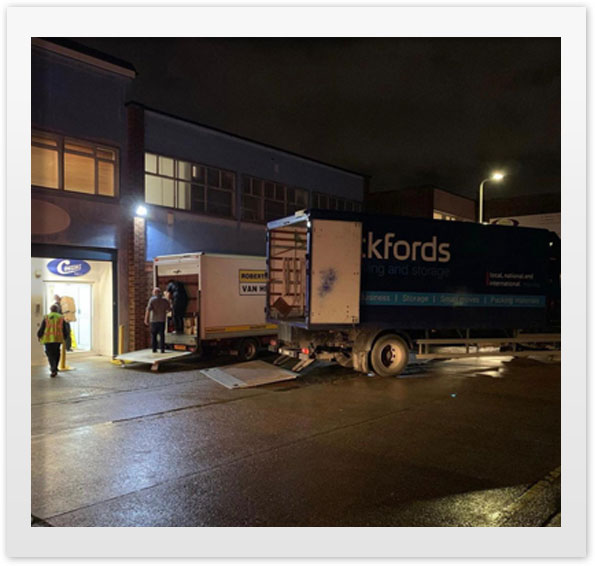 The last lorries leave Romford