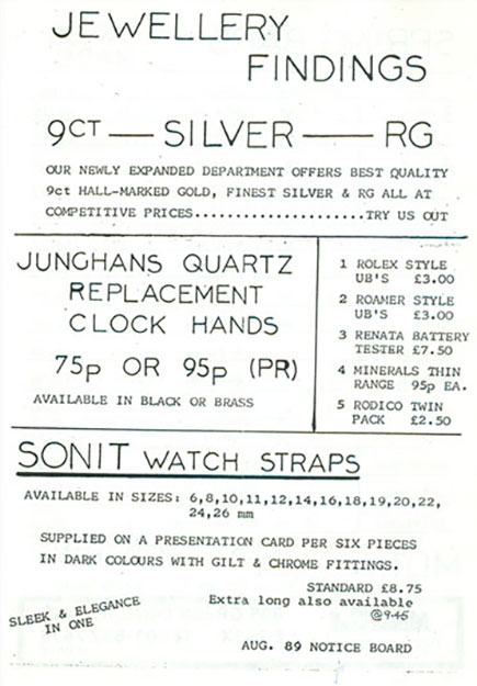 Cousins Noticeboard 1989